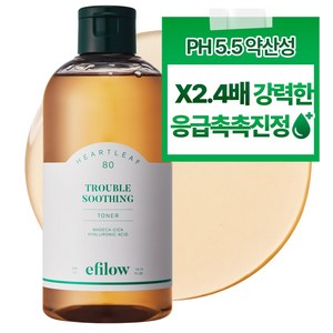 에필로우 어성초 80 시카 히알루로닉 트러블 수딩 약산성 비건 토너 300ml, 2개