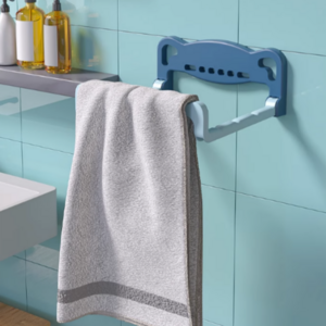 무타공 접착식 대야걸이 다용도 거치대 수건걸이, 1개, 블루