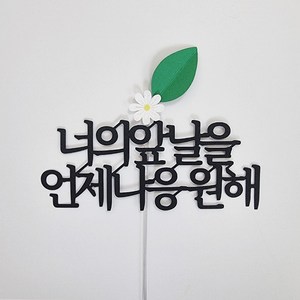 루아룰루 응원 케이크 토퍼 심플 너의 앞날을 언제나 응원, 1개