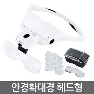 안경 확대경 헤드형 화이트, 1개