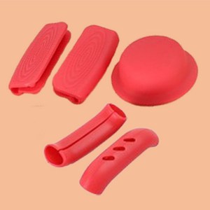 마담봉자 화상방지 실리콘 냄비손잡이 뚜껑 꼭지커버, 1세트, 레드