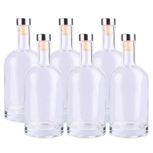 가인글로벌 위스키500 유리병 주류병 더치병 담금주 술병, T형마개(실버), 6개, 500ml