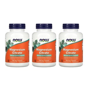 Now Foods 마그네슘 구연산염 120베지캡슐, 120정, 3개