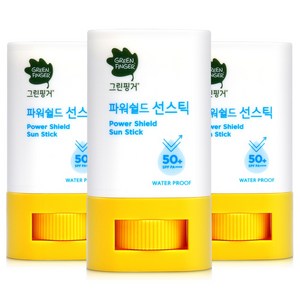 그린핑거 파워쉴드 선스틱 워터프루프 SPF50+ PA++++, 14g, 3개