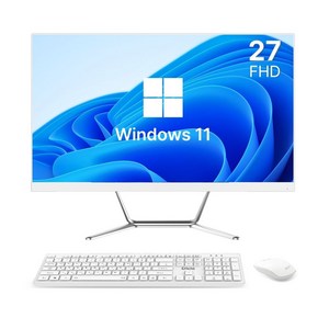 디클 27인치 N5095 올인원 일체형PC 윈도우11포함 무선키보드 마우스 증정, 화이트, A27N, 512GB, 16GB, WIN11 Home