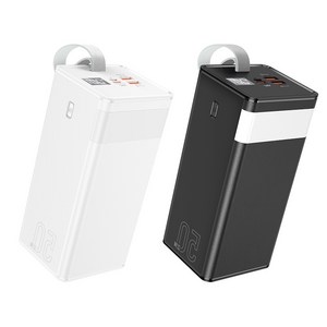 PYHO 고속충전 보조배터리 50000mAh 보조배터리 22.5W 슈퍼충전 고출력 다용도 LED 조명 안심 보조배터리 캠핑용 보조배터리 일체형 멀티단자 휴대용충전기, 블랙