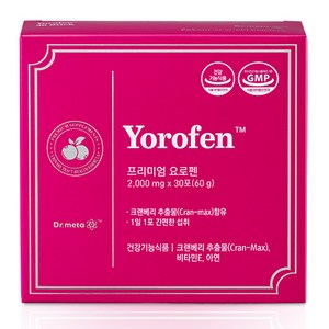 닥터메타 요로펜 크랜베리 영양제 방광 요로 건강, 1개, 30포