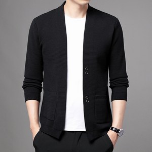 인어미남 남성 봄가을 베이직 캐주얼 니트 가디건 골지 니트 코트