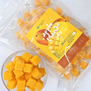 톡톡하우스 망고젤리 애플 망고 젤리 모양 큐브 주스 쥬시 43% 함유 업소용 빙수 개별포장 APPLE MANGO JELLY 회사 학교 탕비실 회의실 사무실 디저트 간식 대용량, 450g, 2개