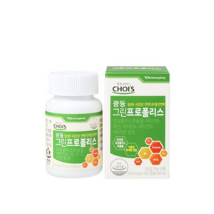 광동 브라질 그린 프로폴리스 4박스 (500mg x 60캡슐) 아연, 60정, 4개