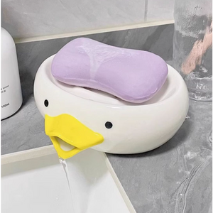 세라믹 오리 비누 받침대 물빠짐 비누받침 솝트레이, 2개