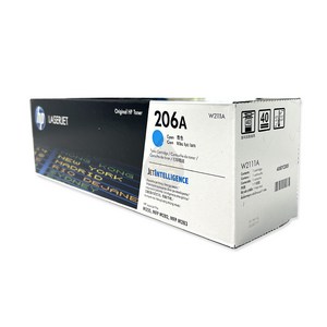 HP 정품토너 206A검정 파랑 노랑 빨강 W2110A W2111A W2112A W2113A (M255nw M255dw M282nw M283fdn M283fdw 레이저 프린터용), 1개, W2111A 파랑