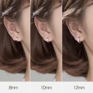 원터치 도톰 링 8mm/10mm/12mm 은 귀걸이 실버 925 ER109