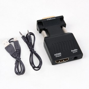 VGA(수) to HDMI(암) 젠더 스테레오 지원 VGA to HDMI 젠더, 1개