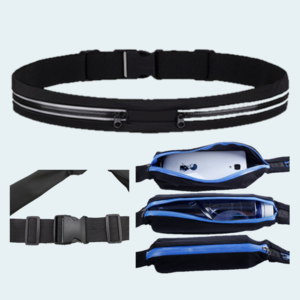 공간완성 러닝 힙색 가벼운 플립 벨트 허리 가방, 검은색, 1개