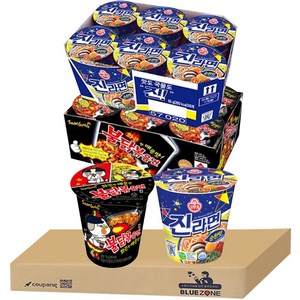 블루존 진라면 순한맛 소컵라면 65g (6입) +불닭볶음면 소컵라면 70g (6입)