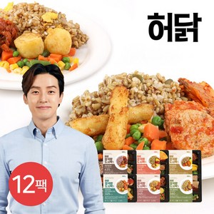 [허닭] 잡곡밥 도시락 6종 12팩, 12개, 상세 설명 참조