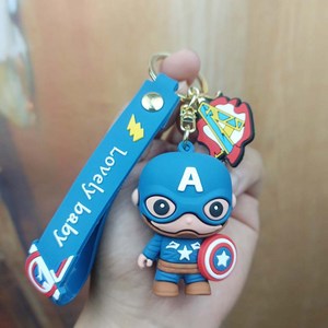 마블 키홀더 가방고리 악세사리 인형 열쇠고리 피규어 팬던트 키링, 1개, 캡틴아메리카