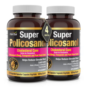 폴리코사놀 20mg 쿠바산 사탕수수 120식물성캡슐 4개월분 슈퍼 Policosanol 허바 캐나다 에서 제조, 120정, 2개