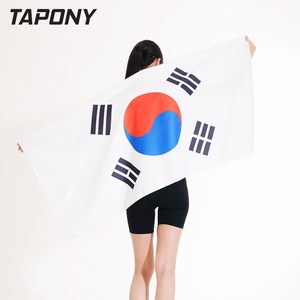 TAPONY 대형 태극기 타월 타올 비치타올 큰수건, 1개