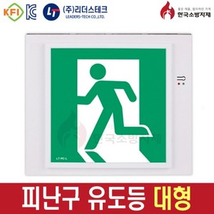 한국소방자재 피난구 유도등 벽부형 소 중 대형 리더스테크, 혼합색상, 1개