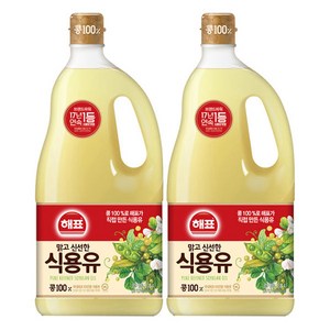 해표 콩기름 식용유, 1.8L, 2개