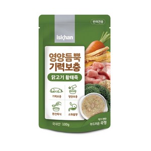 이즈칸 독 영양듬뿍 기력보충 파우치 100g 12개 강아지간식 죽 스튜, 03_닭고기황태죽