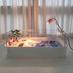 페이토 거북이 휴양지 어항 반수생 수조 집 키우기 세트 수족관 육지 미니, 1개