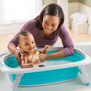 썸머인펀트 디럭스 폴딩욕조 / 목욕그네포함 / 유아욕조 / 아기욕조, 디럭스폴딩욕조_하늘색