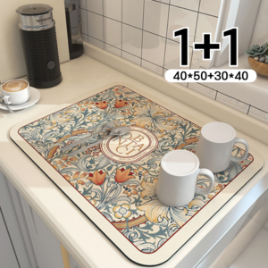 tinduo 1+1 규조토 주방매트 식기 건조 매트 주방 드라잉 매트, 1세트, A