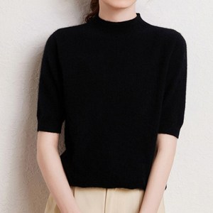 제이지나 여성 데일리 반목 반팔 니트티 1P