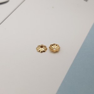 14k 3mm 플라워 비즈캡 목걸이 팔찌 DIY 부자재 재료, 4 mm, 1개