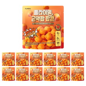 플라이밀 제로 당 곤약팝 팝콘 매콤양념맛, 12개, 20g