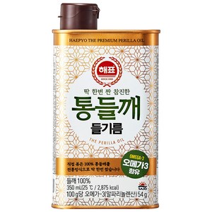 사조 해표 딱 한번짠 통들깨 들기름 350ml, 5개