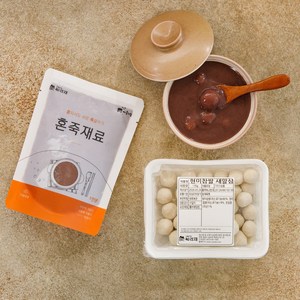 싸리재 단팥죽 [ 국산 팥물 2봉+새알심 1팩 만들기세트 ] 아침 영양 동지 팥죽, 670g, 1개