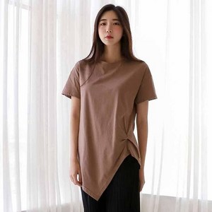 스테이미 라운드 꼬임 롱티셔츠