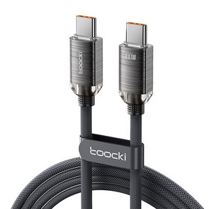 Toocki 100W C to C PD 초고속 충전 케이블, 2m, 블랙, 1개