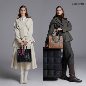 [론칭가 159000]라씨엔토 23 FW 핸드메이드 링클 소가죽 라지 토트백 + 컬러 체인 + 위빙스트랩