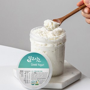 밀크아트 수제 그릭 플레인 요거트 무가당, 500g, 1개