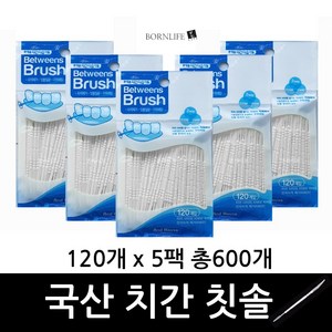 본라이프 1+1+1+1+1 휴대용 우일 치간칫솔 리필 120P x 5개 총600개 이쑤시개 치실 요지 대용량 치석 구취 관리 치간치솔 치간칫솔이쑤시게 치간요지 이쑤시게, 5세트, 120개입, 2.9mm