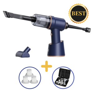 무선 차량용 에어건 청소기 초강력 휴대용 케이스 독일식모터 필터, 하이버전 블루