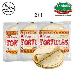 Fresh2Go Tortilla Bread (Roti) 10 Inch (12pcs) (2+1) 2304g 또띠아 10인치, 3개, 2.304kg