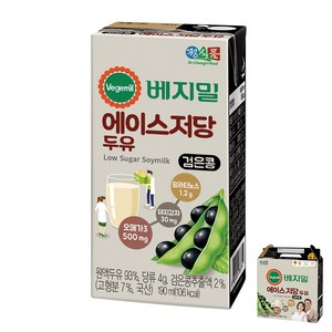 베지밀 에이스 저당 두유 190ml x 48팩, 48개