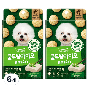 풀무원아미오 자연담은 강아지 과자, 두부맛, 50g, 6개