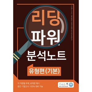 올바른책 리딩파워 유형편(기본) 분석노트, 올바른선생님연합