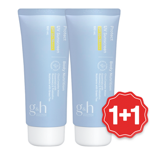 NEW 암웨이 프리미엄 g&h 프로텍트 UV 선스크린 SPF 50+ PA++++ 1+1 / 로열젤리 마스크팩 1매 [우체국택배발송], 2개, 100ml