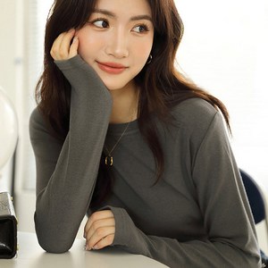 스텔라 라운드넥 소프트 코튼티 여성스런 데일리 코디 아이템