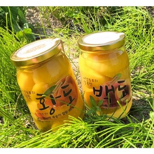 국산 황도 450g 유기농설탕 국산 햇사레복숭아, 10개