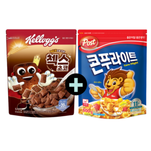 시리얼 2종 켈로그 첵스초코 570g 1개 + 포스트 콘푸라이트 600g 1개