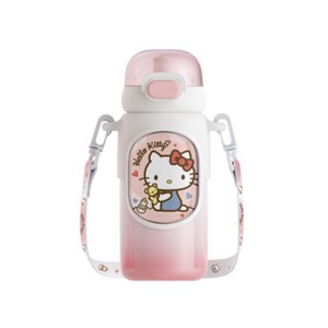 크로스 보더 Sanrio 산리오 원터치 보온보냉 어린이 텀블러 460ml, 연화 헬로우키티, 1개